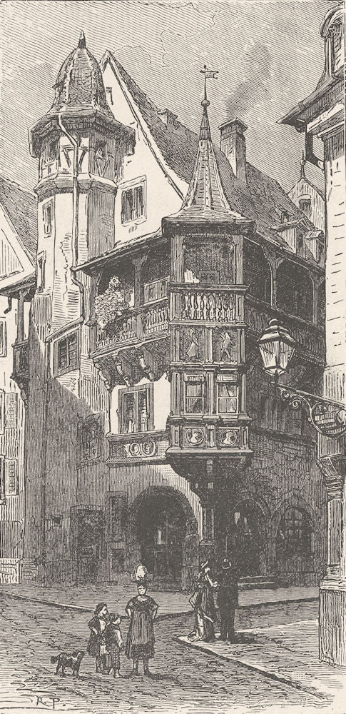 FRANCE. The Pfister-House, Colmar 1903 old antique vintage print picture